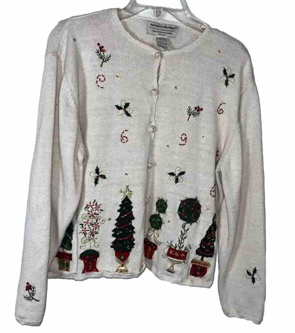 Vintage Heirloom Collectibles Christmas Collection 2004 Women’s Ugly Sweater PXL